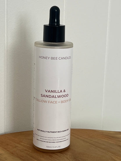 LIMITED EDITION Vanilla & Sandalwood Tallow Face and Body Oil